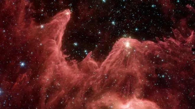 Imagemesc 2024 bwinfalsa cor telescópio espacial Spitzer da Nasa mostra as 'montanhas' onde as estrelas nascem, chamadasesc 2024 bwin'Montanhas da Criação'