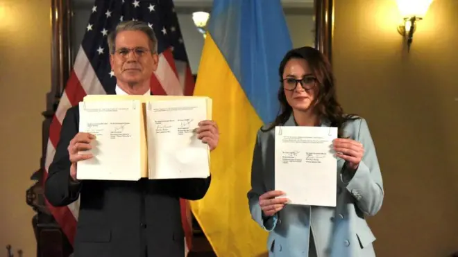 Министры финансов США и Украины Скотт Бессент и Юлия Свириденко