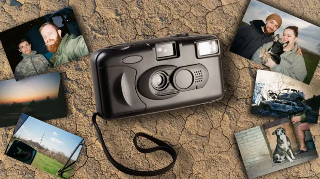 колаж із фотографій і старої фотокамери 