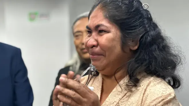 Meriance Kabu menghadiri persidangan di Malaysia, Selasa (30/07).