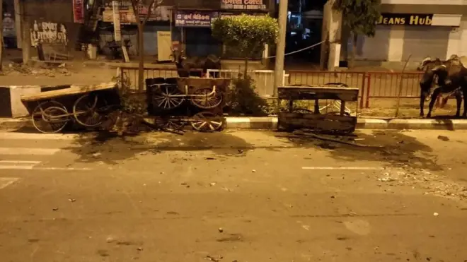 સુરતમાં આગચંપી