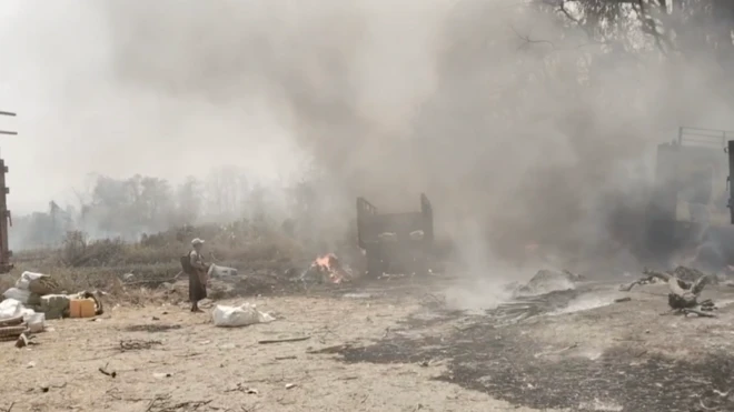 ဗုံးကြဲခံရအပြီး မြင်ကွင်းလို့ ရုပ်သံထွက်ပေါ်