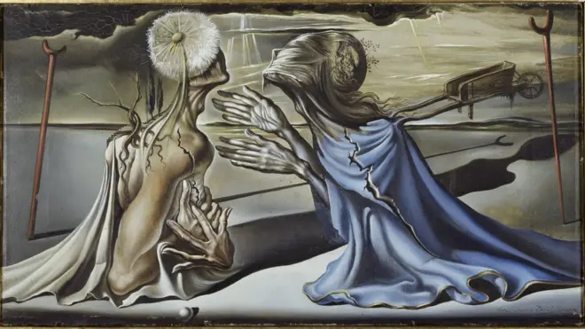 Esta obra de Salvador Dalí corresponde a la original para uno de los telones utilizados en la obra "Tristán Loco" (1944), que el artista catalán hizo para el Gran Ballet del Marqués de Cuevas. El telón se perdió pero reapareció y estuvo expuesto en Bruselas en noviembre antes de su subasta este 3 de diciembre.