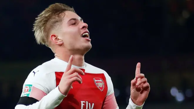 Emile Smith Rowe celebrates Arsenal goal