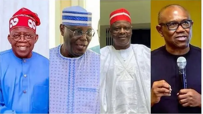 Tinubu, Atiku, Kwankwaso ati Obi