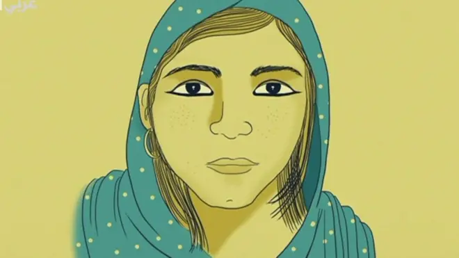 رسمة لوجه فتاة بملامح هندية