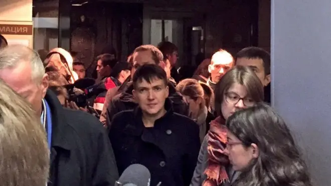 Савченко приехала, чтобы поддержать обвиняемых украинцев