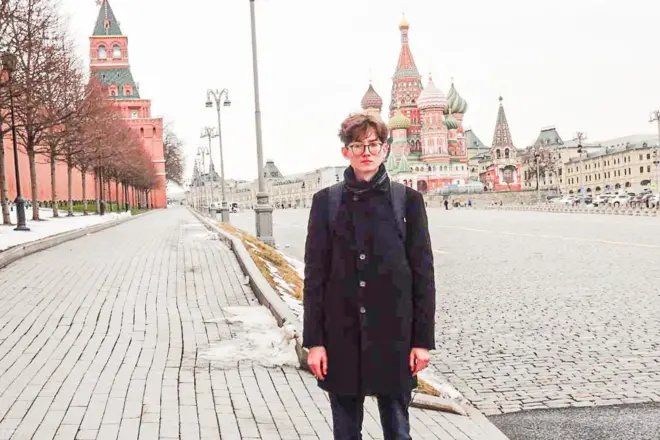 Kevin Lik, 16 ans, en visite à Moscou au printemps 2022. 