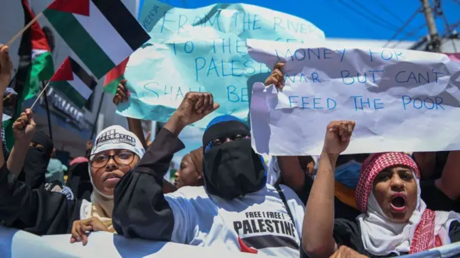 Meela kala duwan oo ka tirsan dalka Kenya ayaa lagu qabtay dibadbaxyo lagu taageerayo falastiin