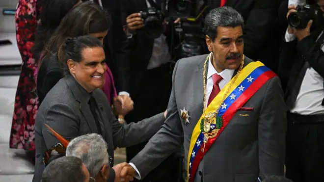 Álex Saab y Nicolás Maduro.