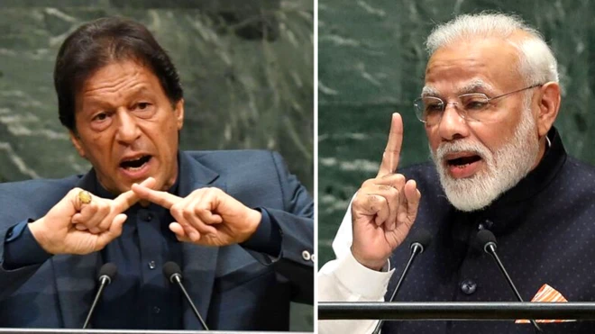 संयुक्त राष्ट्र महसभा में इमरान खान और नरेंद्र मोदी