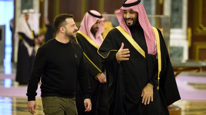 ولي العهد السعودي والرئيس الأوكراني 
