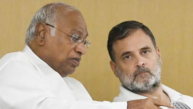 मल्लिकार्जुन खड़गे और राहुल गांधी