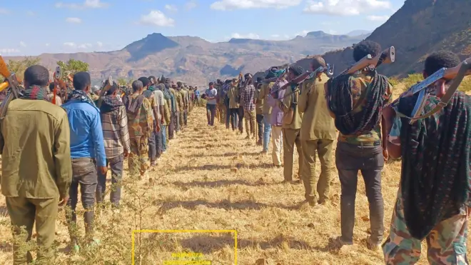 በዋግ ኽምራ ብሔረሰብ አስተዳደር ስር የሚገኘው ጻግብጂ ወረዳ ሚሊሻዎች