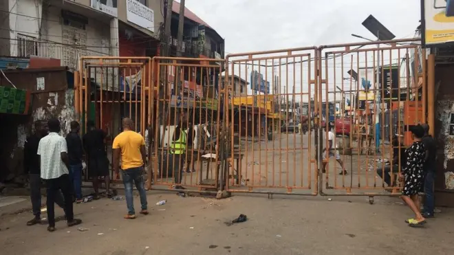 Shops under lock for Lagos.