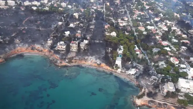 Лесные пожары в Греции