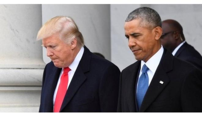 Donald Trump and Barack Obama, 20 Jan
