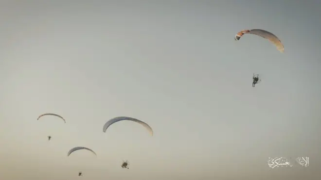paraşütlü Hamas militanları