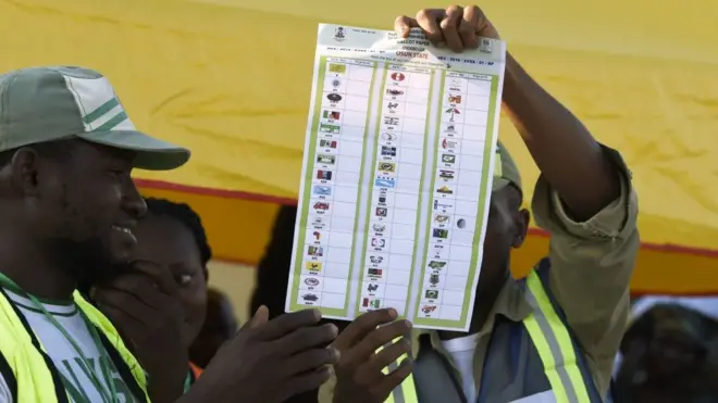 INEC announce say 76 pipo go contest to be president for Nigeria