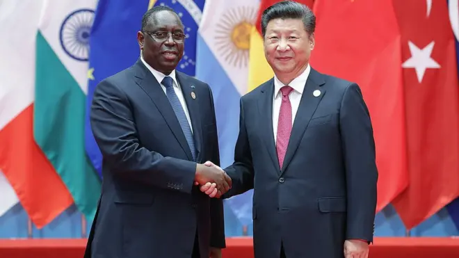 Macky Sall et Xi Jinping lors d'un sommet du G20 à Hangzhou (Chine), en 2016.