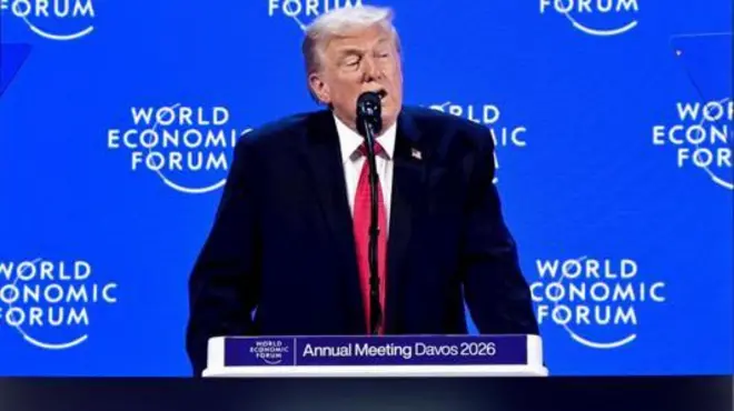 Trump hablando en el Foro Económico Mundial en Davos.