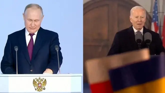 Vladimir Putin na Joe Biden