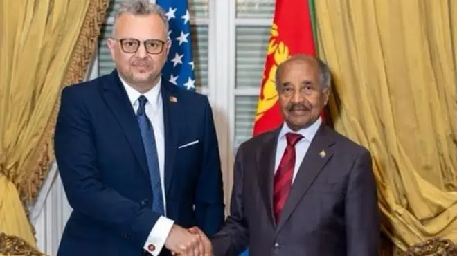ሚኒስትር ጉዳይ ወጻኢ ኤርትራ ዑስማን ሳልሕ [የማነይ] ላዕለዋይ ኣማኻሪ ኣመሪካ ኣብ ጉዳያት ዓረብን ኣፍሪቃን ማሳድ ብሎስ [ጸጋማይ]