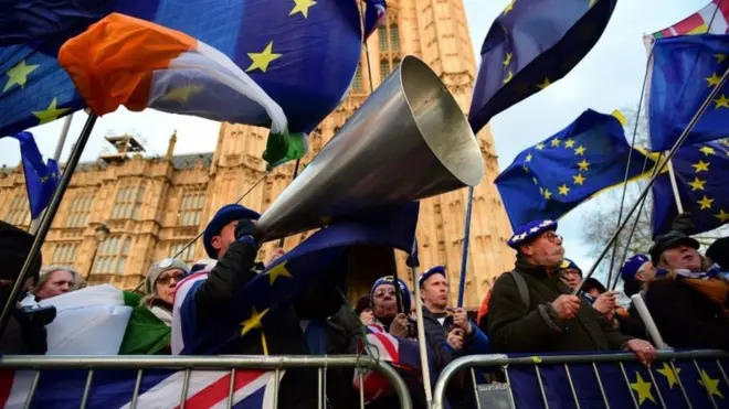 Противники "брексита" у здания парламента