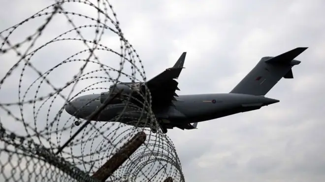 ब्रिटिश रॉयल एयर फ़ोर्स का सी-17 ग्लोबमास्टर (फ़ाइल फ़ोटो)