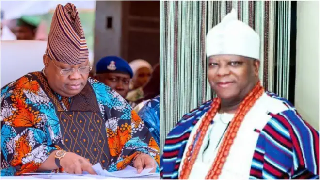 Aworan Gomina Adeleke ati Apetu to n ṣẹwọn lọwọ lorilẹede Amẹrika.