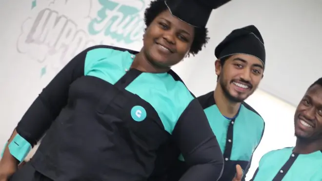 February 2018, Di Gokada CEO wit im colleagues wen im launch di motorcycle hailing ride app in Lagos Nigeria