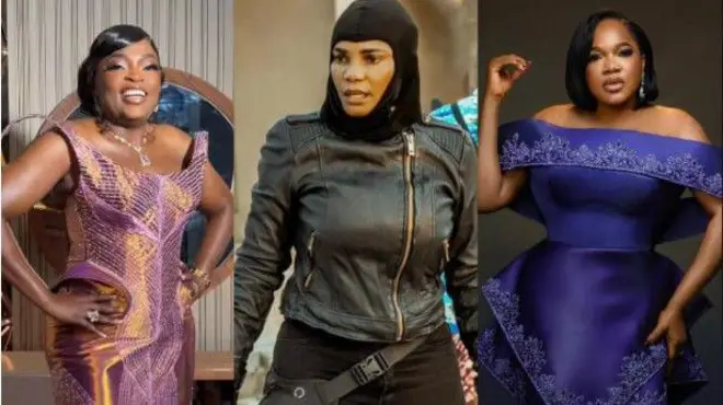 Funke Akindele, Iyabo Ojo ati Toyin Abraham