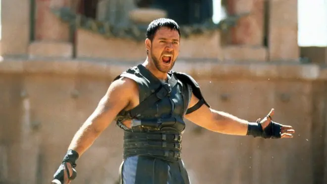 الممثل راسل كرو في فيلم المصارع