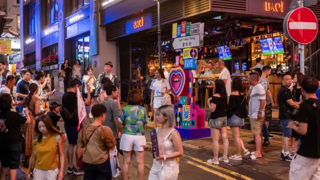 香港蘭桂坊夜生活。