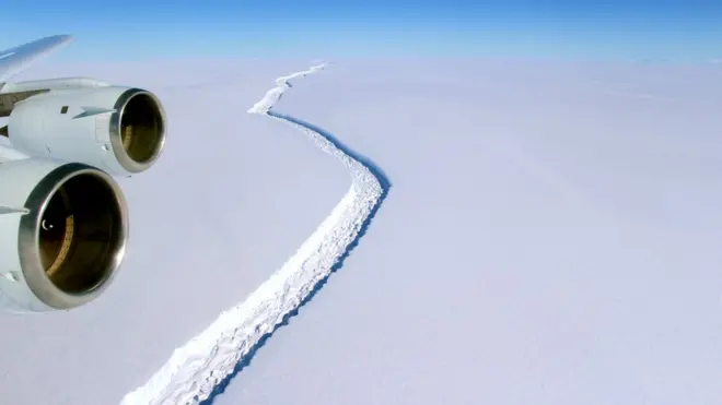 Plataforma Larsen C vista desde un avión