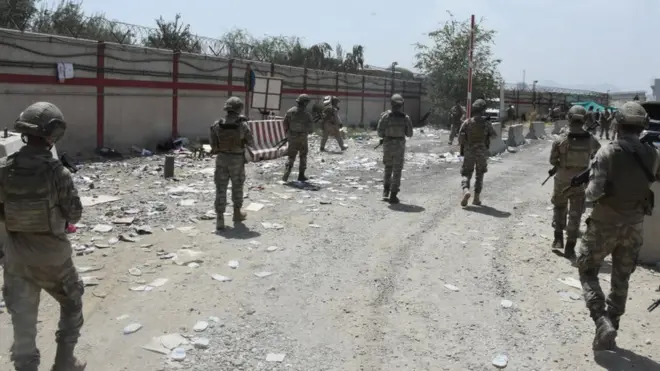 نیروهای آمریکایی در فرودکاه کابل