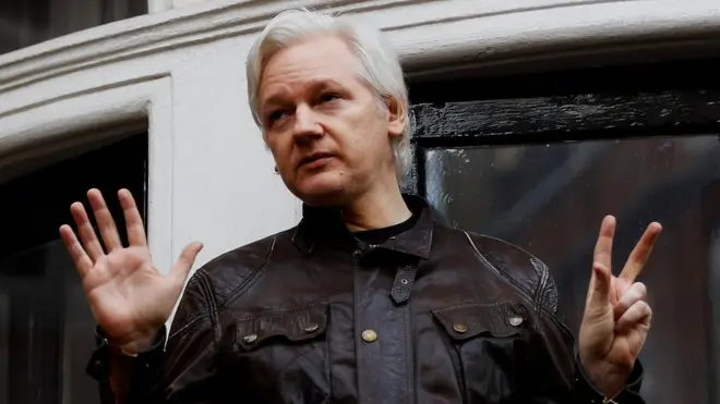 Mr Assange in May 2017, speaking after the original investigation against him was dropped