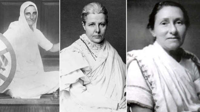 అనీ బీసెంట్, మేడ్‌లీన్ స్లేడ్ (మీరా బెన్), క్యాథరీన్ హీల్మన్ (సరళా బెన్).