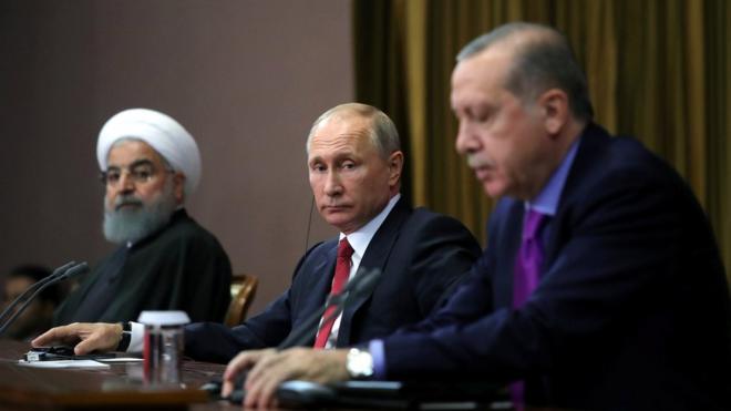 Türkiye, Rusya ve İran liderleri Soçi Zirvesi Erdoğan konuşuyor