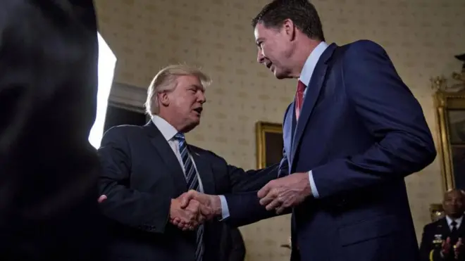 Rais Trump na aliyekuwa mkurugenzi wa shirika la FBI nchini Marekani James Comey