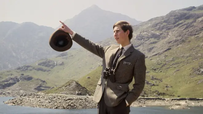 King Charles III as a young man in Snowdonia