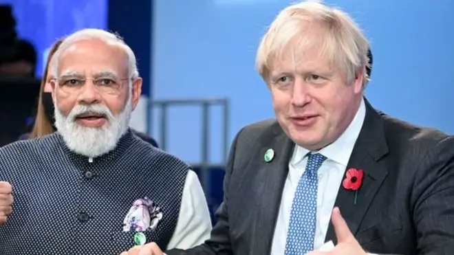 नरेंद्र मोदी और बोरिस जॉनसन