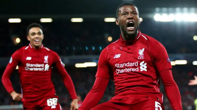 Півзахисник "Ліверпуля" Джорджиніо Вейналдум (праворуч) - перший в історії європейських турнірів гравець, який вийшов на заміну в матчі з "Барселоною" і забив два м'ячі