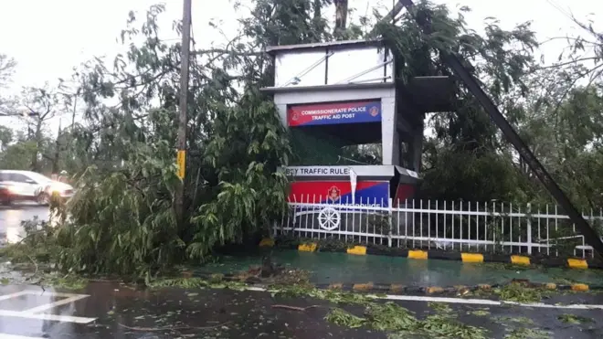 भुवनेश्वर का सबसे व्यस्त चौराह एजी स्क्वायर का एक दृश्य