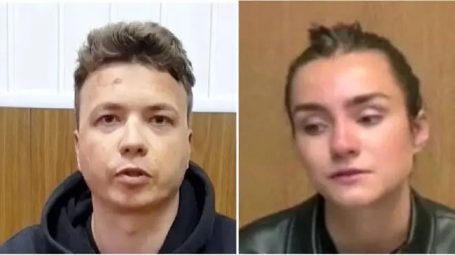 Nhà chức trách đã công bố video quay cảnh Roman Protasevich và Sofia Sapega nhận tội