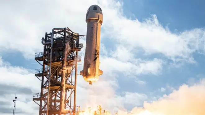 貝佐斯將乘坐新謝潑德（New Shepard）火箭升空。