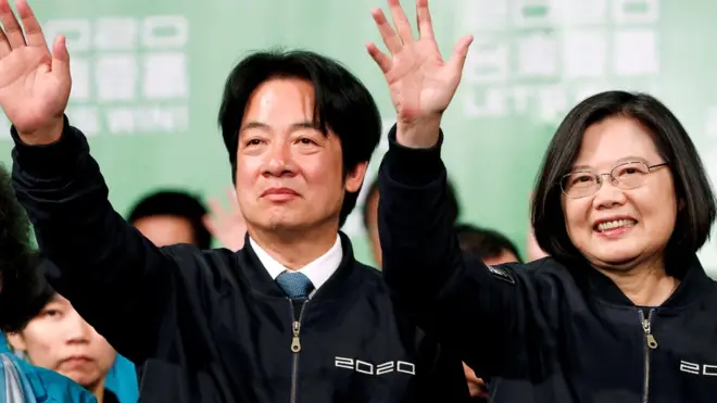 台湾执政民进党蔡英文与赖清德在2020年1月初的大选中分获胜。