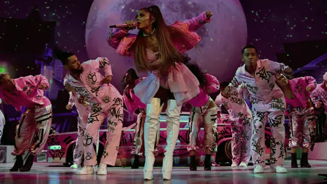 Arian Grande on stage in London