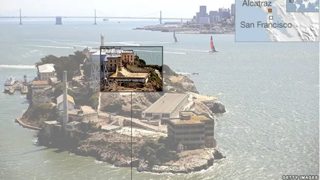 1869년의 알카트라즈 요새 풍경