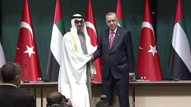 Abu Dabi Veliaht Prensi Şeyh Muhammed bin Zayed Al Nahyan ile Cumhurbaşkanı Recep Tayyip Erdoğan